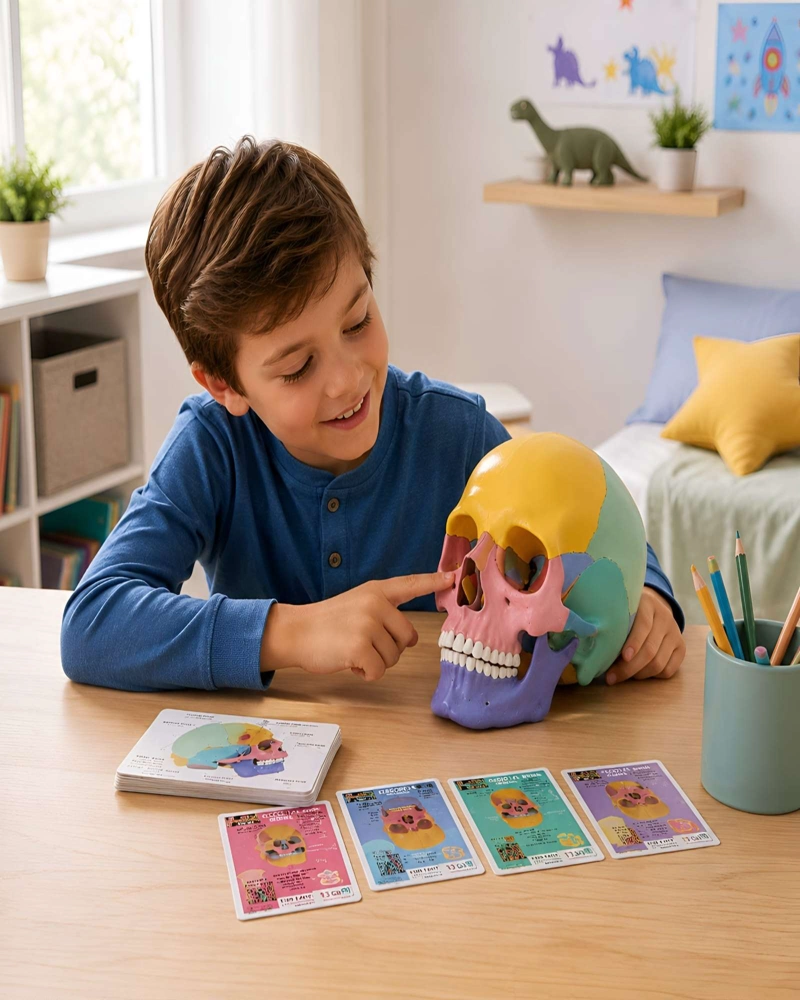 SET DE CIENCIA INFANTIL CRANEO HUMANO DIDACTICO CON TARJETAS EDUCATIVAS - 2
