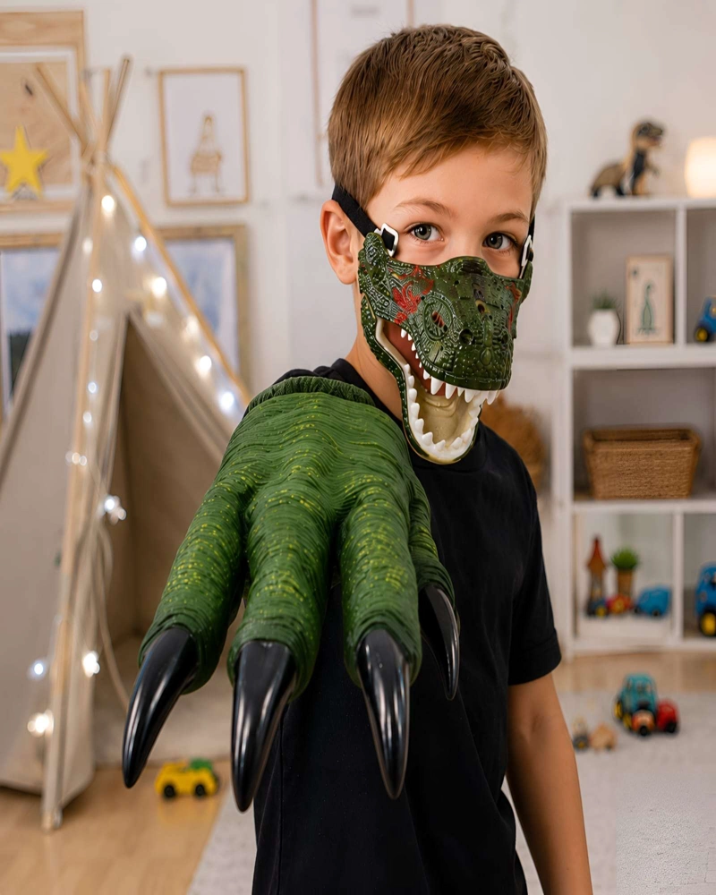 KIT JURASICO INTERACTIVO: MASCARA Y GARRAS DE DINOSAURIO - 3