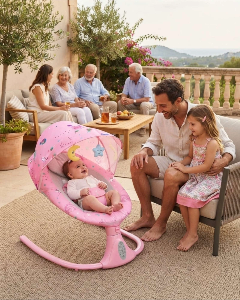 SILLA NIDO MECEDORA 360 CON MOSQUITERO Y PANEL INTELIGENTE - 4