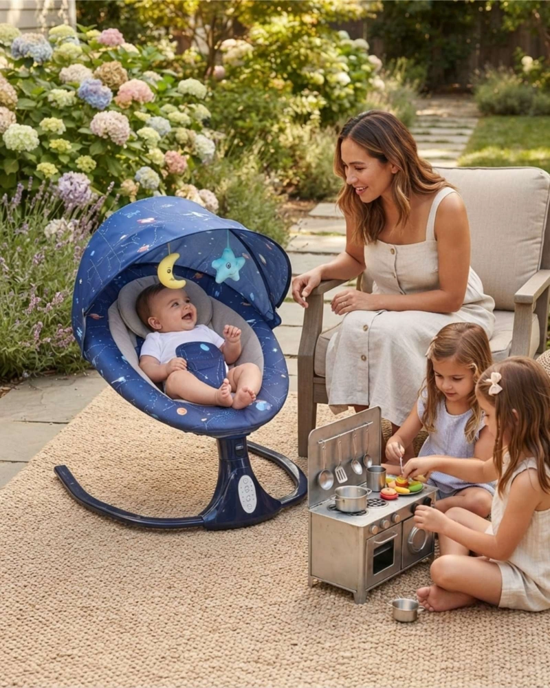 SILLA NIDO MECEDORA 360 CON MOSQUITERO Y PANEL INTELIGENTE - 5