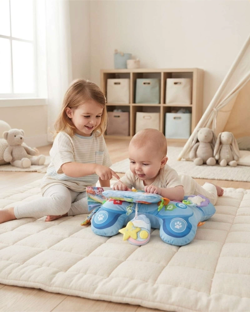 COJIN SENSORIAL DE ESTIMULACION TEMPRANA Y DESARROLLO MOTRIZ CON ACCESORIOS PARA BEBE - 3