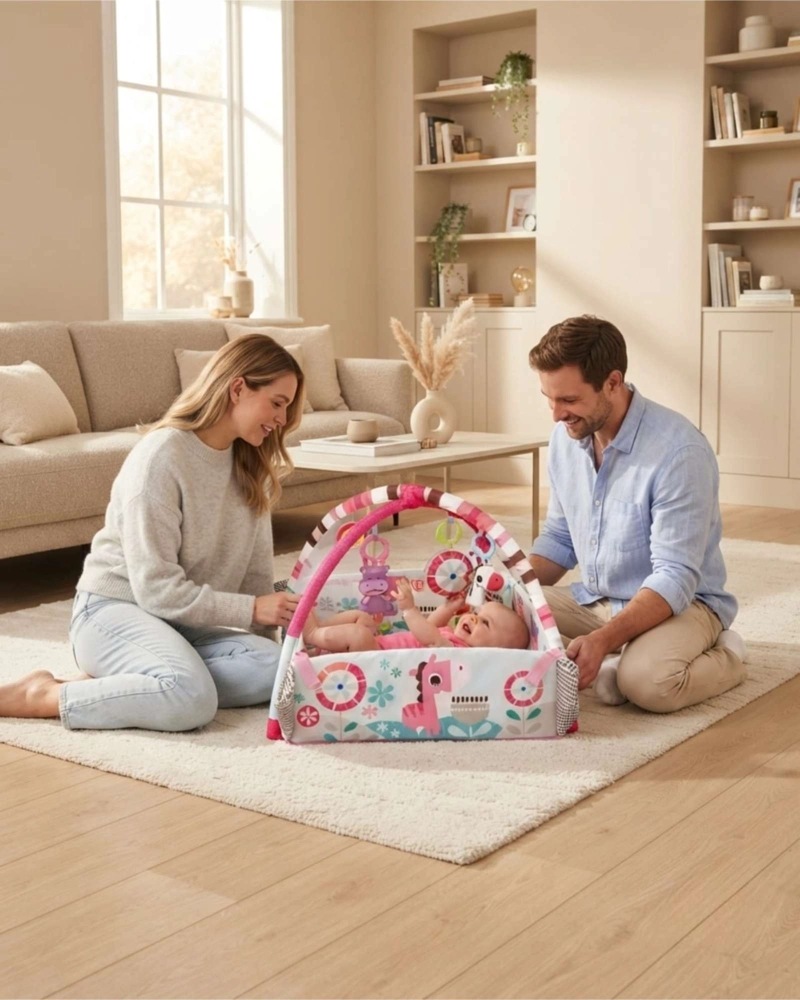 CENTRO DE ACTIVIDADES PARA BEBE 5 EN 1 ALFOMBRA Y MALLA DE JUEGO - 3