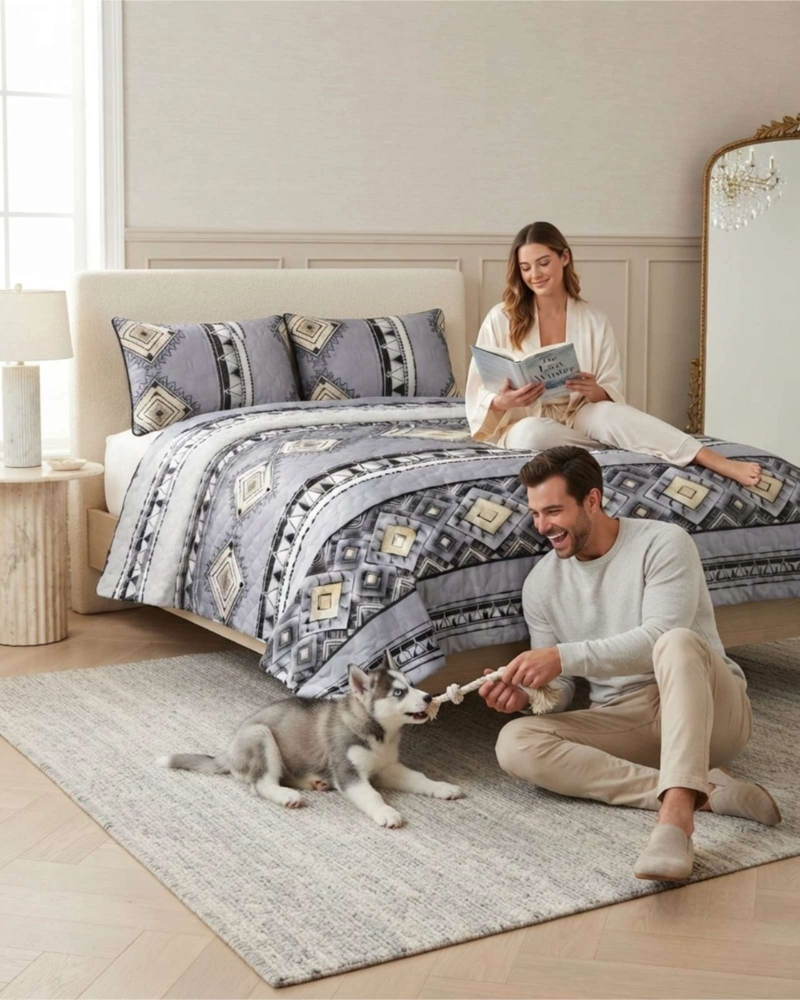 QUILT VERANO ESTILO REVISTA MODERNA KING - 4