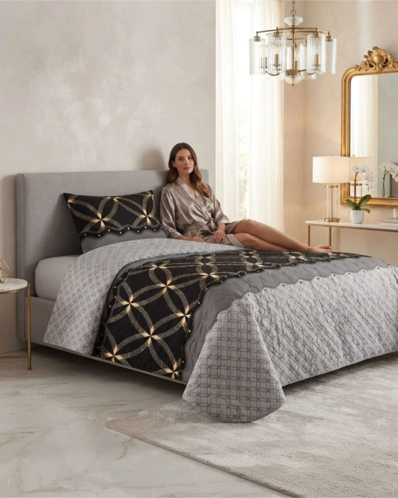 QUILT VERANO ESTILO REVISTA MODERNA PLAZA Y MEDIA MAS ALMOHADA - 4