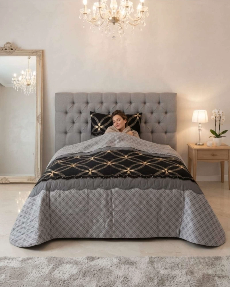 QUILT VERANO ESTILO REVISTA MODERNA PLAZA Y MEDIA MAS ALMOHADA - 5
