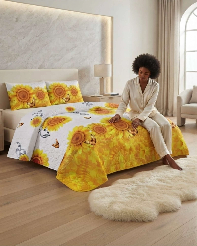 CUBRECAMA QUILT DE VERANO SUPER KING DELGADO ULTRA LIVIANO + 2 ALMOHADAS - 1