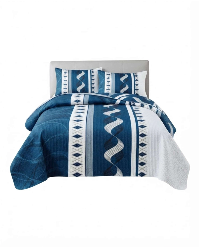 CUBRECAMA QUILT DE VERANO 2 PLAZAS MICROFIBRA ULTRA LIVIANO + 2 FUNDAS - 6