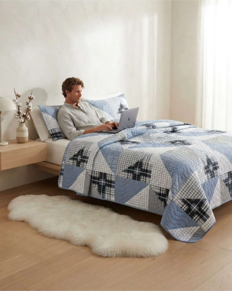 CUBRECAMA QUILT DE VERANO KING DELGADO ULTRA LIVIANO - 1