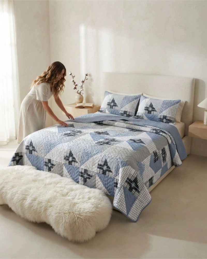 CUBRECAMA QUILT DE VERANO KING DELGADO ULTRA LIVIANO - 2
