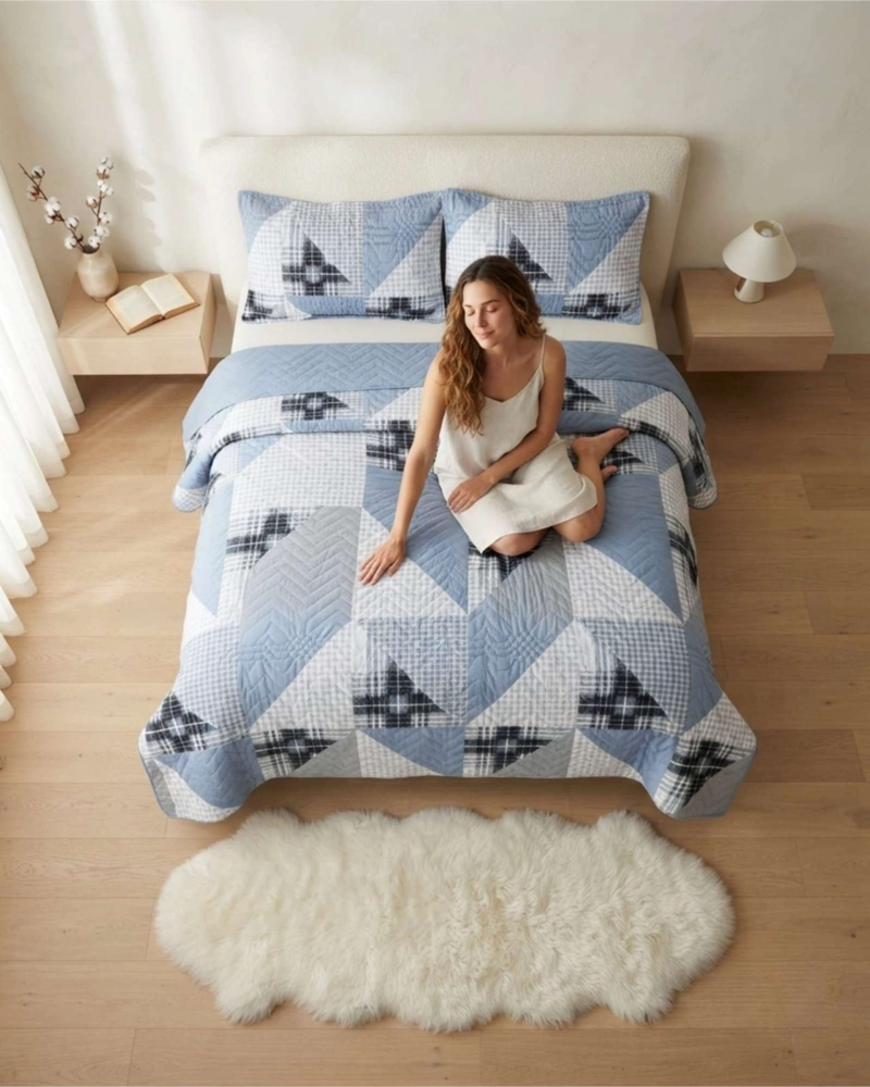 CUBRECAMA QUILT DE VERANO KING DELGADO ULTRA LIVIANO - 3