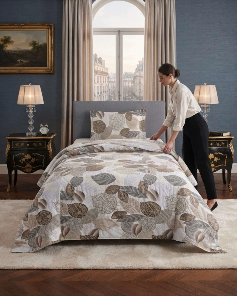 CUBRECAMA QUILT DE VERANO 1.5 PLAZAS DELGADO + 1 ALMOHADA - 3