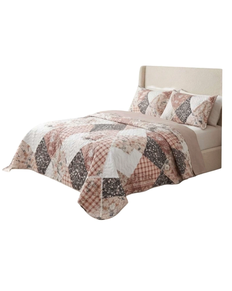 CUBRECAMA QUILT DE VERANO SUPER KING DELGADO ULTRA LIVIANO + 2 ALMOHADAS - 6