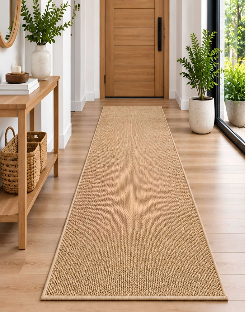 ALFOMBRA PASILLERA DE SISAL NATURAL 60 X 200 CM | ANTIDESLIZANTE Y RESISTENTE - 1