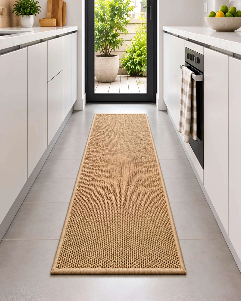 ALFOMBRA PASILLERA DE SISAL NATURAL 60 X 200 CM | ANTIDESLIZANTE Y RESISTENTE - 3