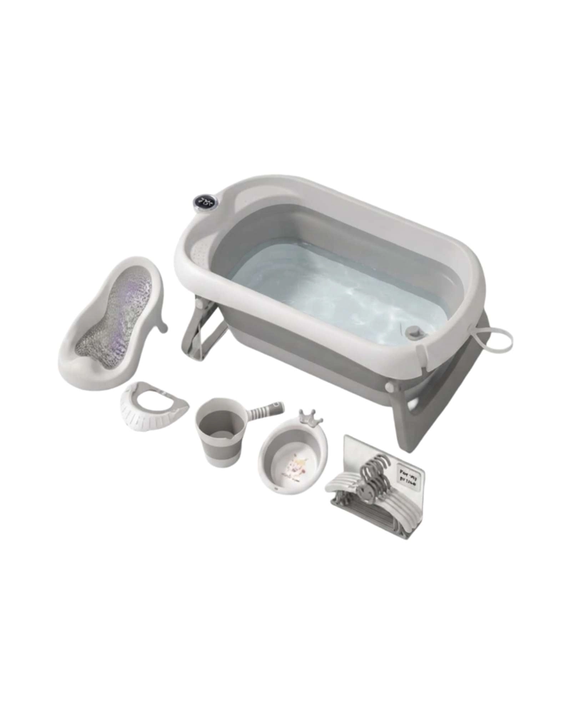 TINA BAÑERA PLEGABLE BEBE  6 EN 1 CON TERMOMETRO DIGITAL Y ACCESORIOS - 6