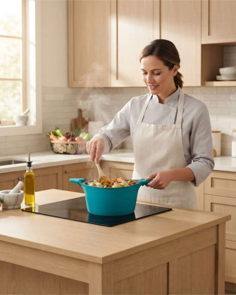 CACEROLA ANTIADHERENTE 28CM BOHLIER PARA COCINA A GAS Y ELECTRICA - 1