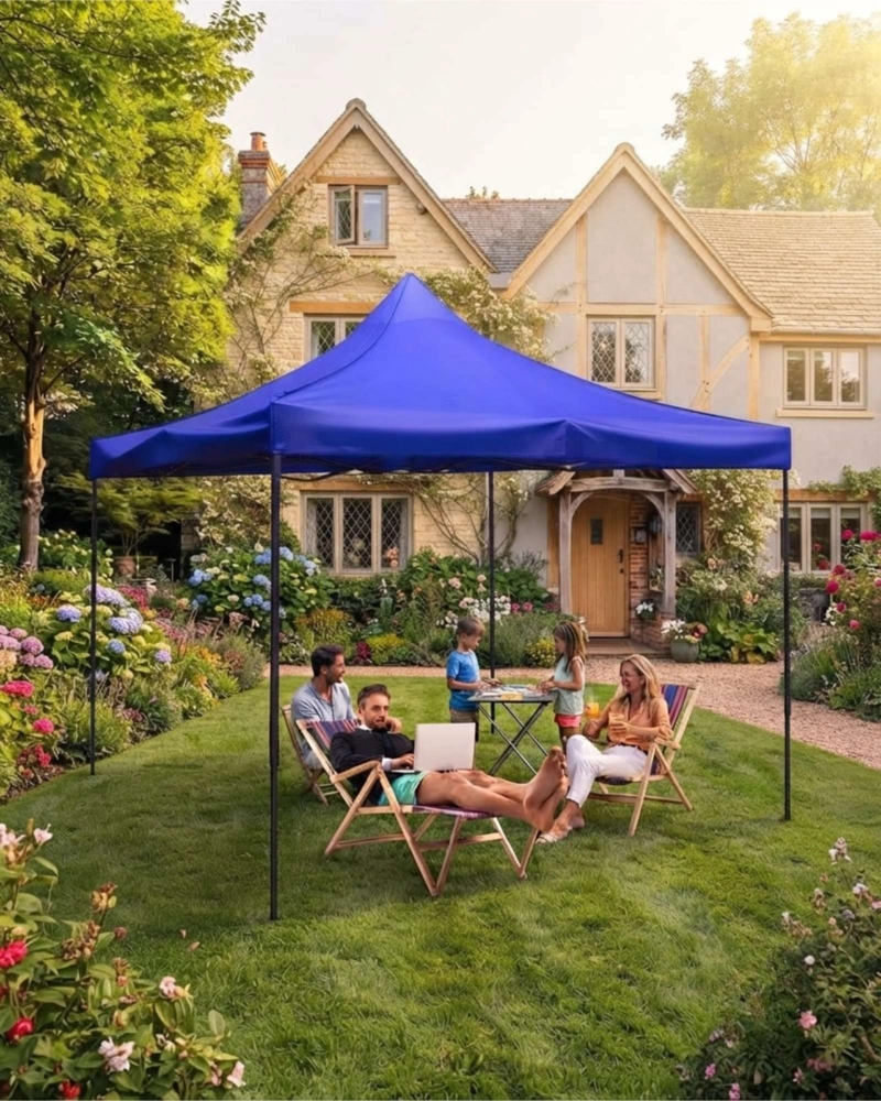 TOLDO CARPA PLEGABLE 3X3M CON FILTRO UV E IMPERMEABLE AZUL - 3