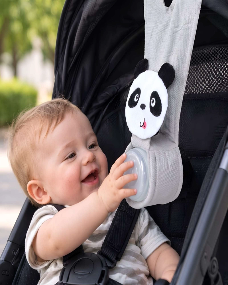 SOPORTE Y CORREA AJUSTABLE PARA BIBERON DE BEBE  - PARA COCHE Y SILLA - 3