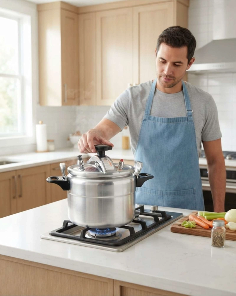 OLLA A PRESION 8L DORAL KITCHEN EN ALUMINIO CON ASAS TERMORRESISTENTES - 3