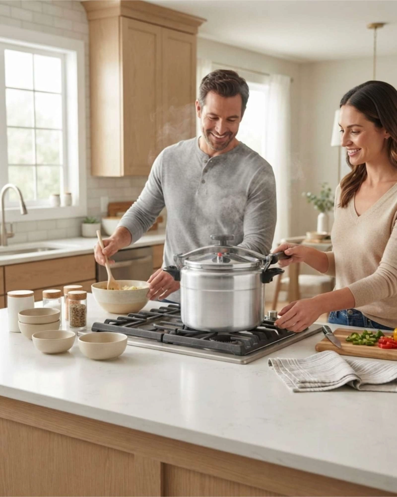 OLLA A PRESION 10L DORAL KITCHEN EN ALUMINIO CON ASAS TERMORRESISTENTES - 4
