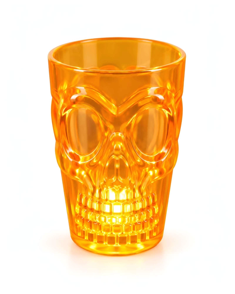 SET DE 6 VASOS CON FORMA CALAVERA Y LUZ LED BAR Y DECORACION - 6