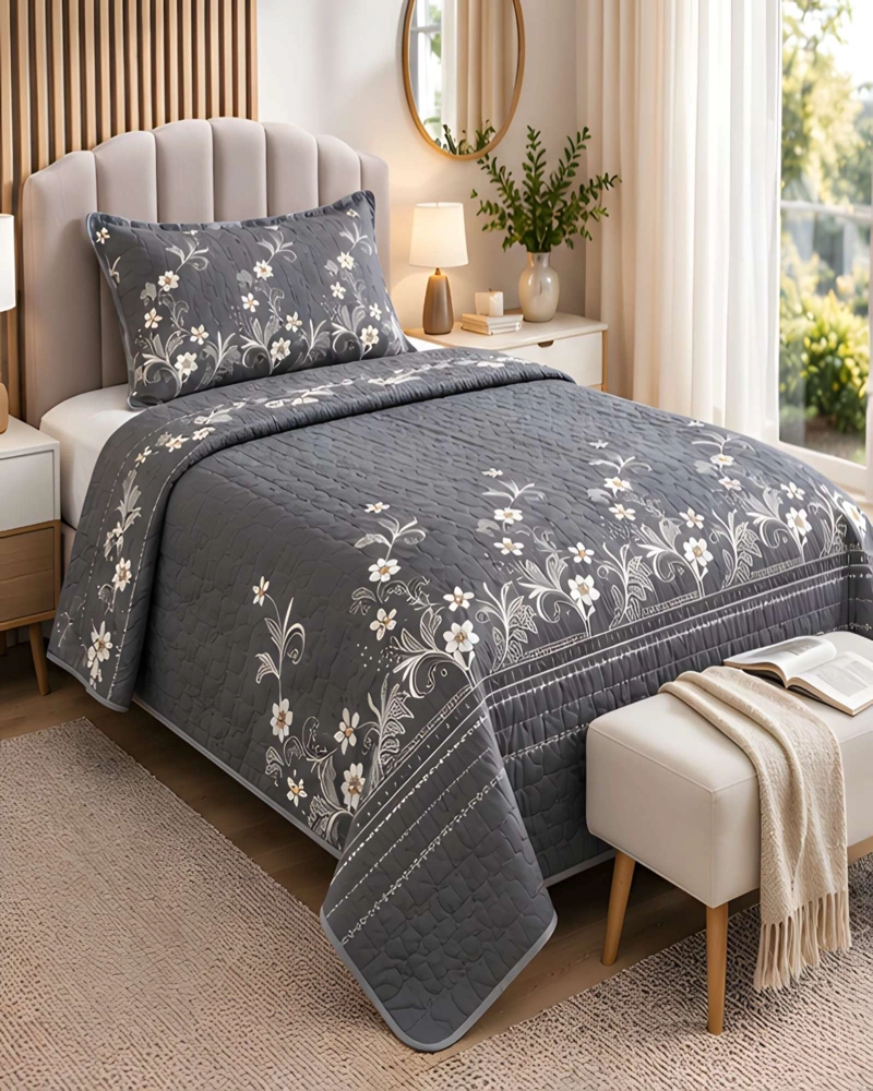 SET CUBRECAMA 1.5 PLAZAS 180X230 CM + ALMOHADA + FUNDA - 1