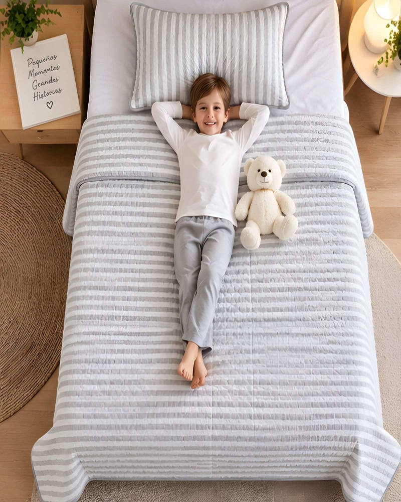 SET CUBRECAMA 1.5 PLAZAS 180X230 CM + ALMOHADA + FUNDA - 5