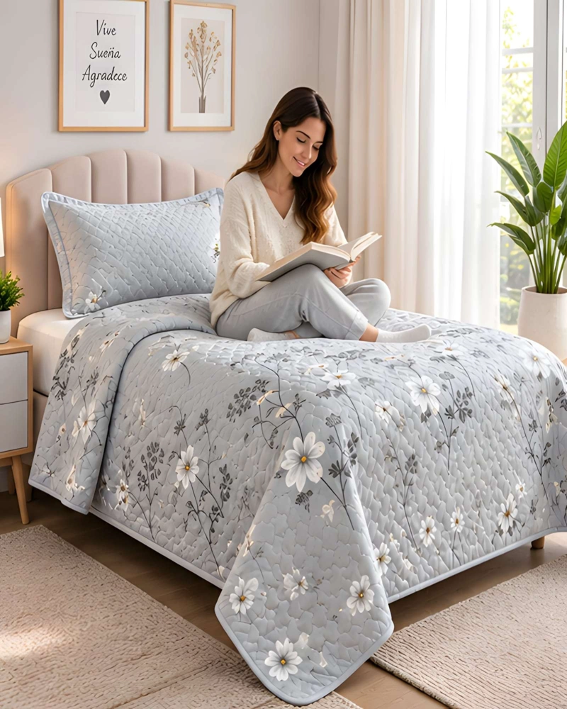 SET CUBRECAMA 1.5 PLAZAS 180X230 CM + ALMOHADA + FUNDA - 1