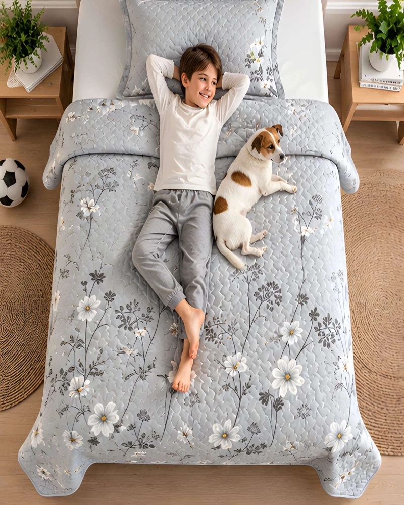SET CUBRECAMA 1.5 PLAZAS 180X230 CM + ALMOHADA + FUNDA - 4