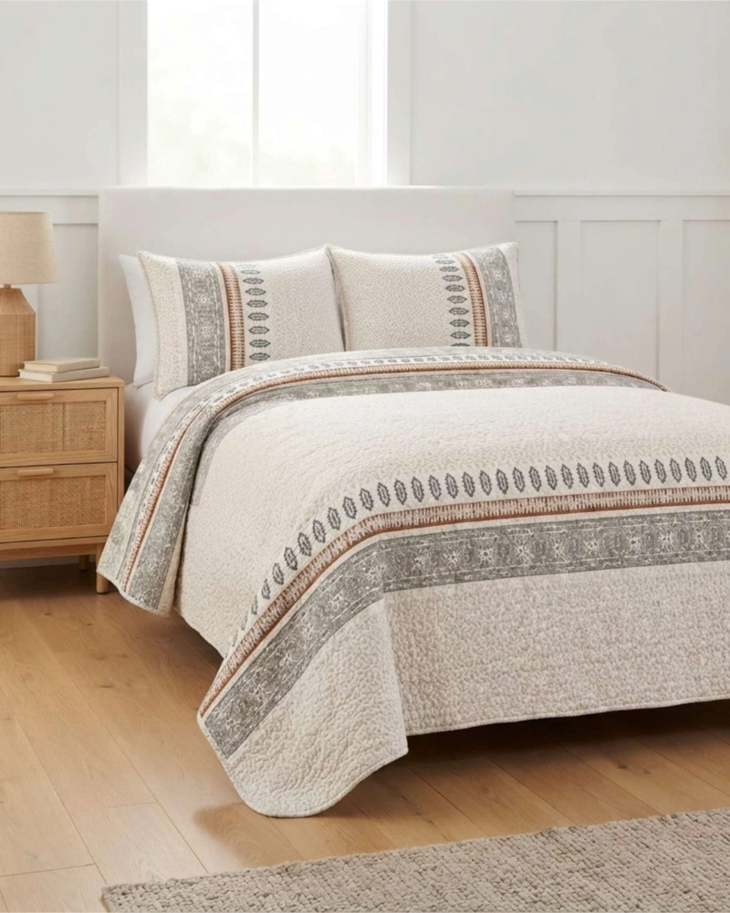 QUILT CUBRECAMA DELGADO VERANO SUPER KING + 2 FUNDAS - 2