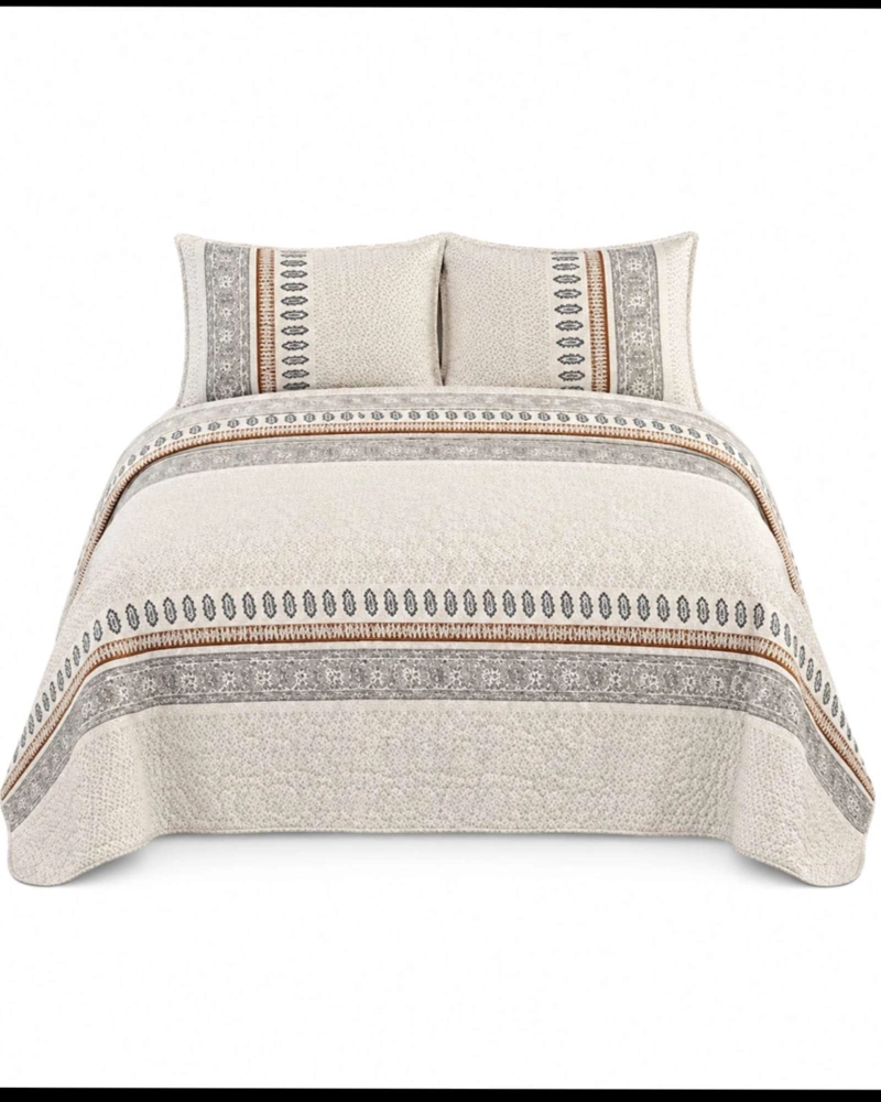 QUILT CUBRECAMA DELGADO VERANO SUPER KING + 2 FUNDAS - 6