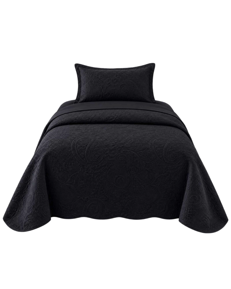 CUBRECAMA QUILT VERANO 1.5 PLAZAS LISO CON TEXTURA EN RELIEVE - 6