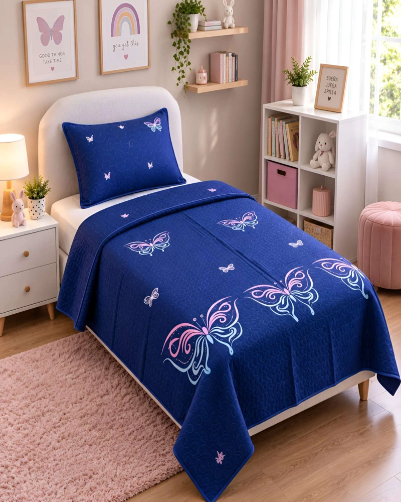 CUBRECAMAS QUILT PLAZA Y MEDIA TEXTURA SUAVE Y FRESCA - 1