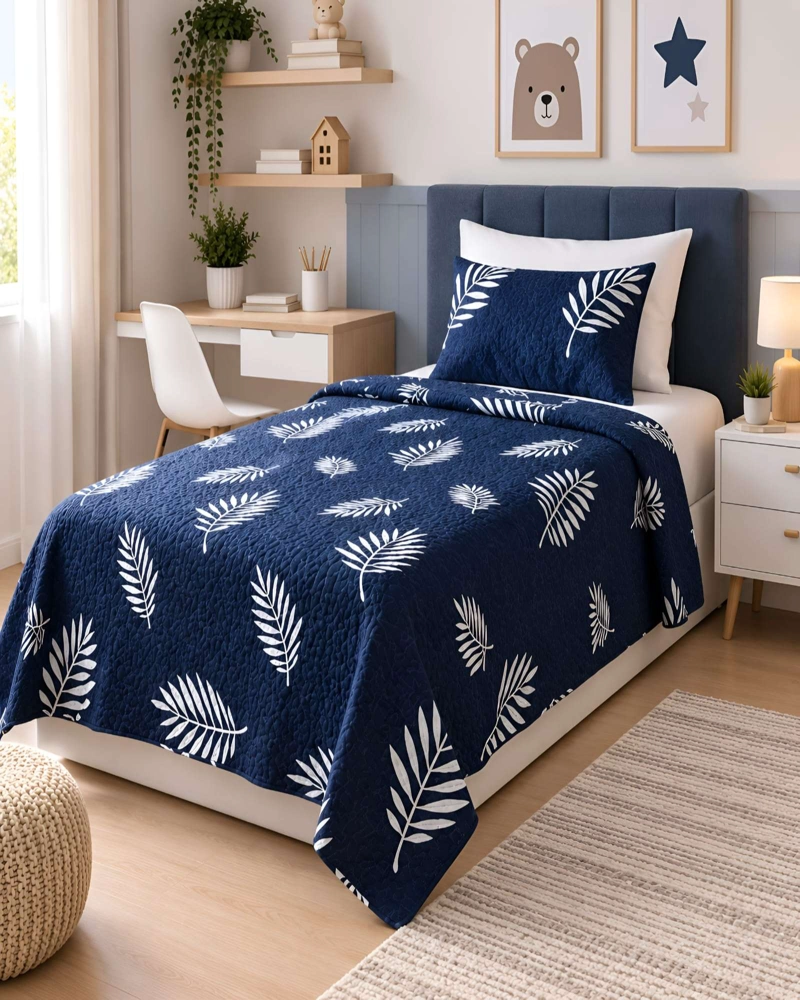 CUBRECAMAS QUILT PLAZA Y MEDIA MAS ALMOHADA TEXTURA SUAVE Y FRESCA - 1