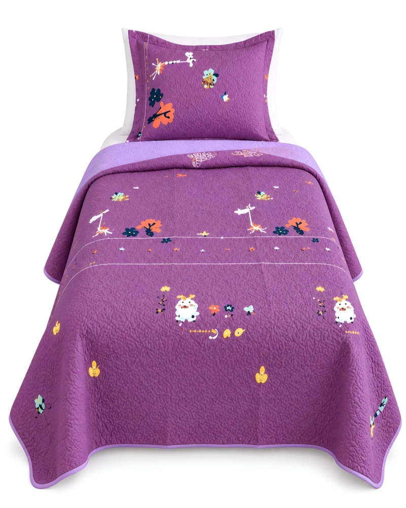 CUBRECAMAS QUILT PLAZA Y MEDIA MAS ALMOHADA TEXTURA SUAVE Y FRESCA - 3