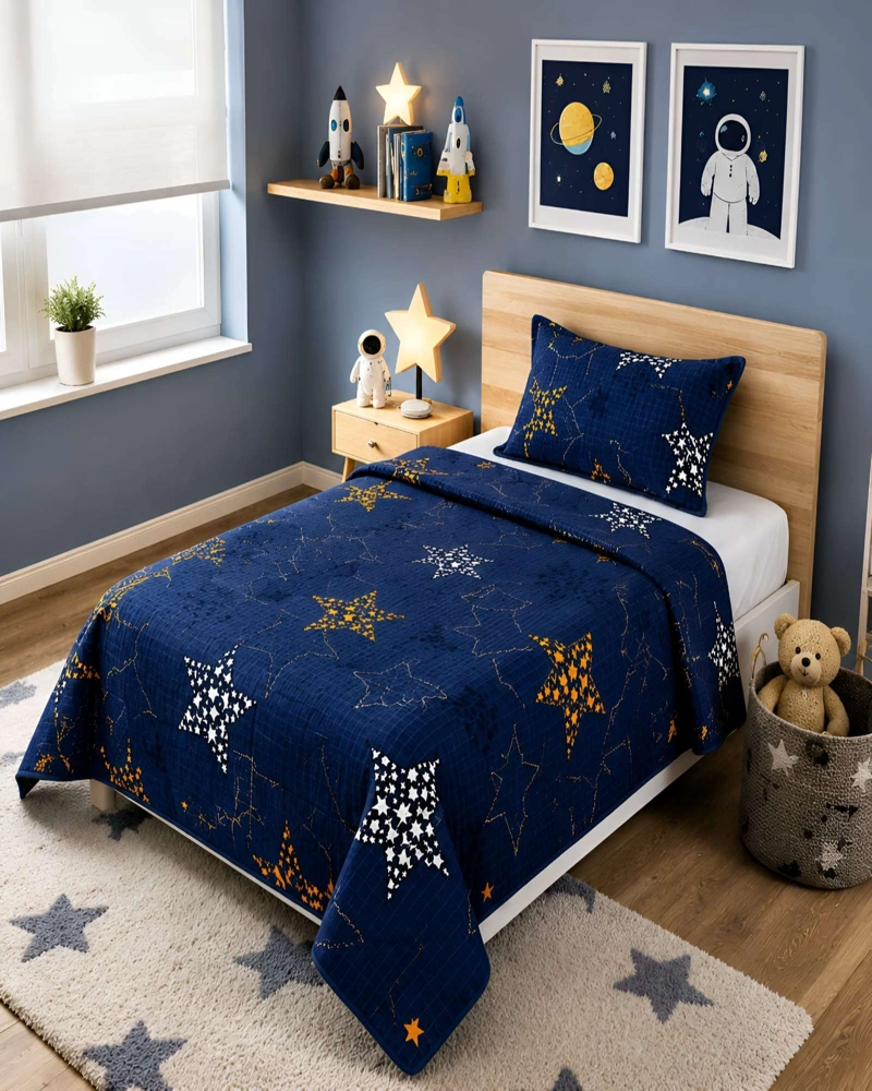 CUBRECAMAS QUILT PLAZA Y MEDIA MAS ALMOHADA TEXTURA SUAVE Y FRESCA - 3