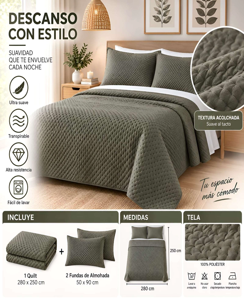 CUBRECAMA SUPER KING CADIZ ULTRA SOFT MASHINI 280X252 - 5