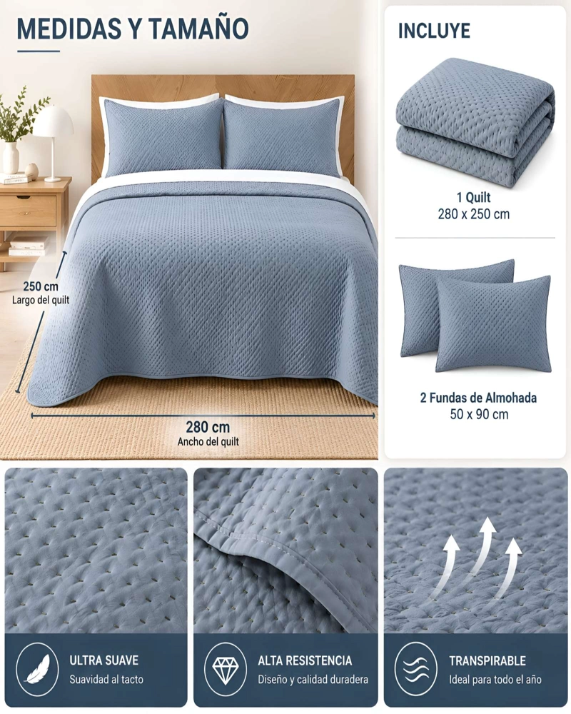 CUBRECAMA SUPER KING CADIZ ULTRA SOFT MASHINI 280X250 - 5