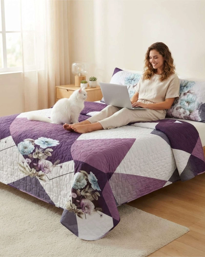 QUILT DE VERANO KING TRANSPIRABLE Y SUAVE - 4