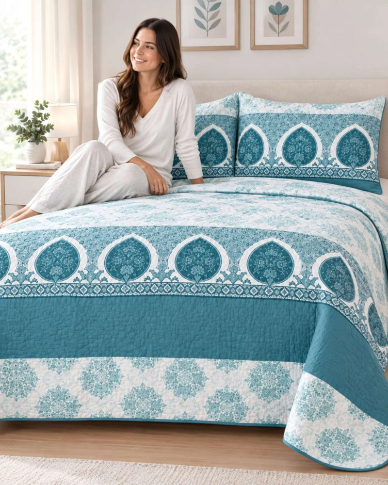 QUILT DELGADO PARA VERANO FRESCO 2 PLAZAS MAS ALMOHADAS - 3