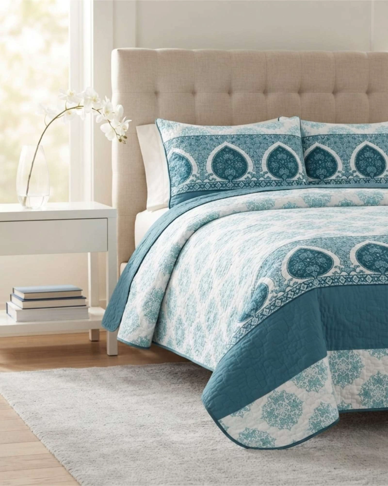 QUILT DELGADO PARA VERANO FRESCO 2 PLAZAS MAS ALMOHADAS - 4