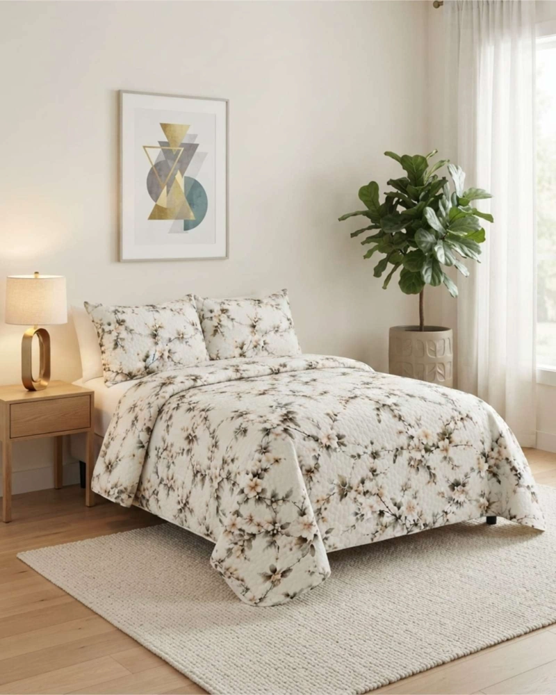 QUILT DELGADO PARA VERANO FRESCO 2 PLAZAS MAS ALMOHADAS - 1