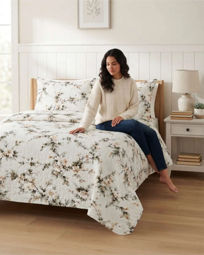 QUILT DELGADO PARA VERANO FRESCO 2 PLAZAS MAS ALMOHADAS - 2