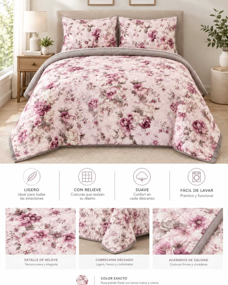 QUILT DELGADO PARA VERANO FRESCO 2 PLAZAS - 5
