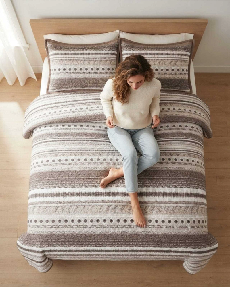 QUILT DELGADO PARA VERANO FRESCO 2 PLAZAS MAS ALMOHADAS - 4