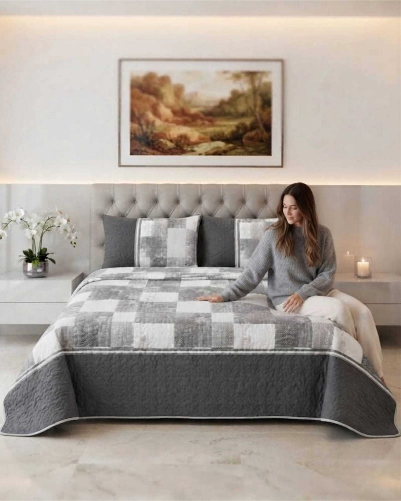 QUILT DELGADO PARA VERANO FRESCO KING MAS ALMOHADAS - 1