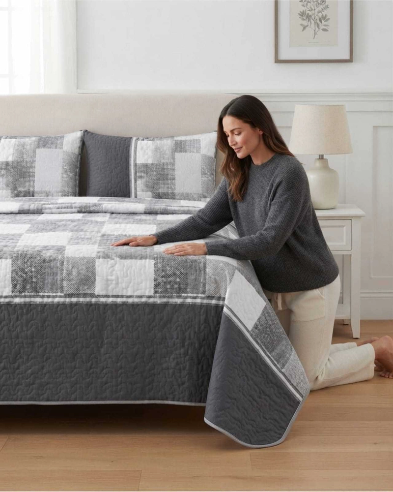 QUILT DELGADO PARA VERANO FRESCO KING MAS ALMOHADAS - 4
