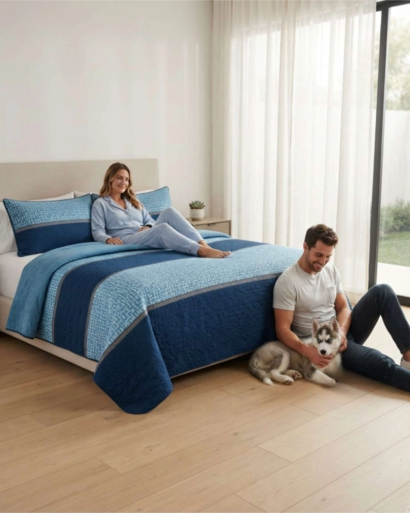 QUILT DELGADO PARA VERANO FRESCO 2 PLAZAS MAS ALMOHADAS - 1