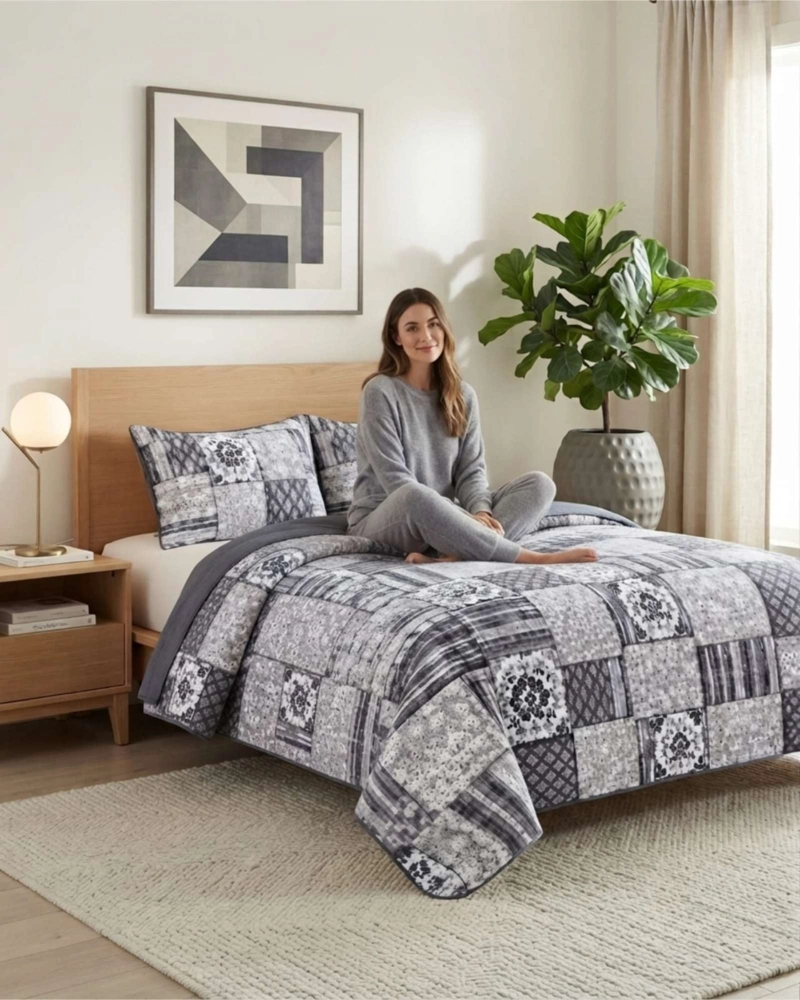 QUILT DELGADO PARA VERANO FRESCO 2 PLAZAS MAS ALMOHADAS - 1