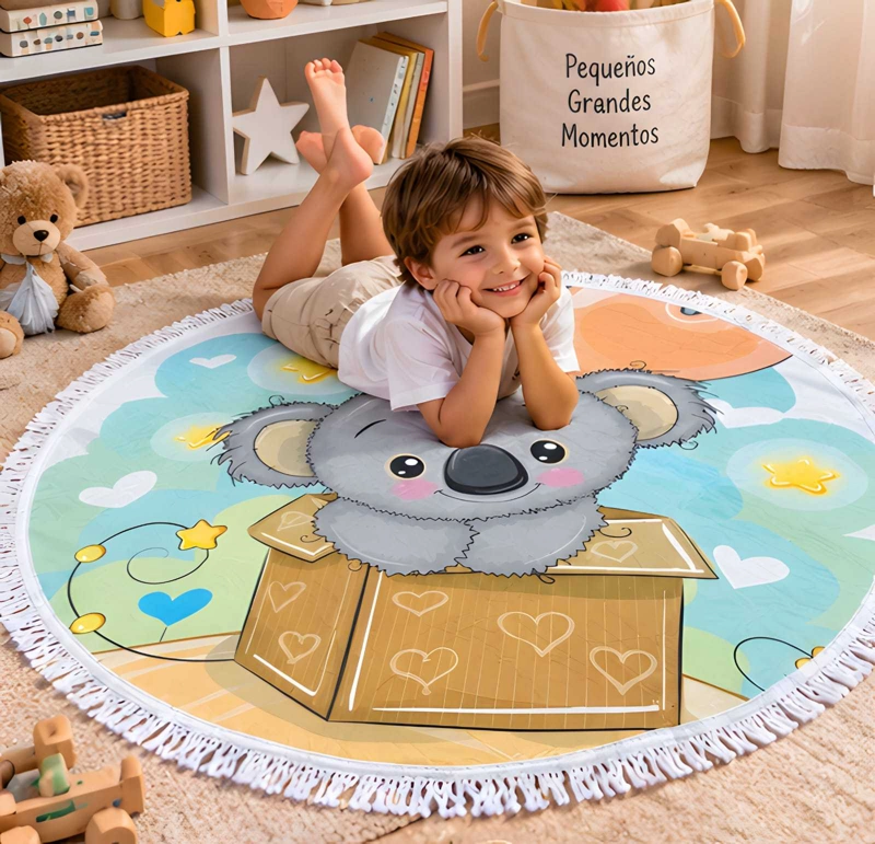 TOALLA DE PLAYA REDONDA 150 CM CON ESTAMPADO Y FLECOS DECORATIVOS - 2